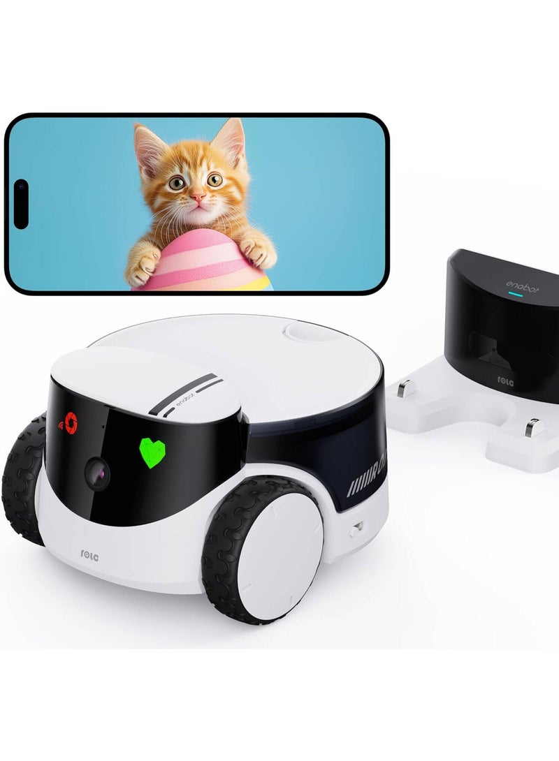 Enabot EBO ROLA PetPal Robot Camera, 1080p Smart Pet Camera with Auto-Follow, Two-Way Audio, Treat Dispenser, App Control, AI Tracking & Fun Interaction for Dogs & Cats - Image 1